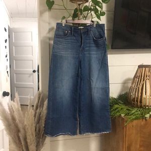 Madewell High Rise Wide Leg Crop Jeans Size 30